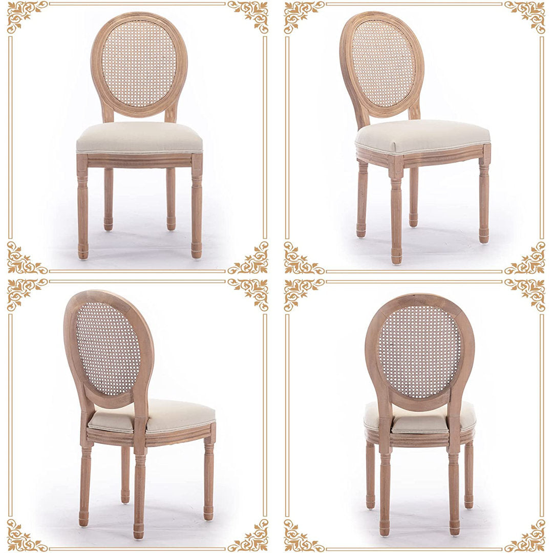 Madelynn King Louis Back Side Chair in Beige/Oak (Set of 2) Kelly Clarkson Home