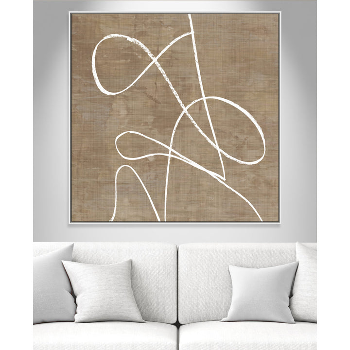 Swooping Lines - Floater Frame Painting on Canvas Joss & Main Size: 46.5" H x 46.5" W x 2" D Format: White