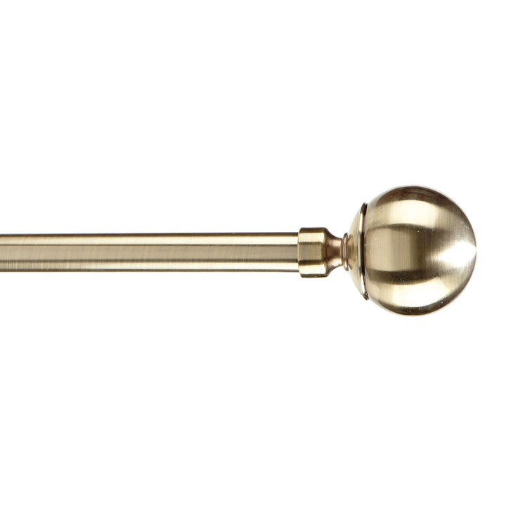 Cherell Adjustable Single Curtain Rod Red Barrel Studio® Size: 5.91" H x 86.69" W x 8.46" D Finish: Antique Brass