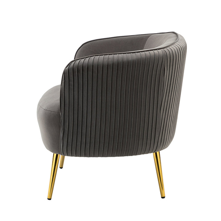31'' Wide Barrel Chair (Set of 2) Everly Quinn Upholstery Color: Gray Velvet