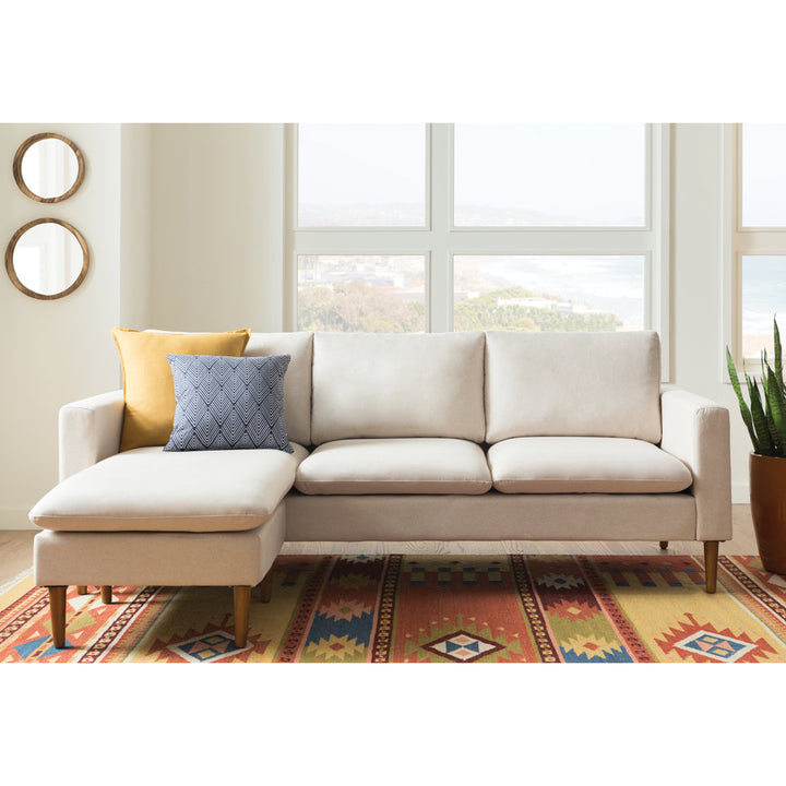 Jeni 87" Wide Reversible Sofa and Chaise AllModern Body Fabric: Oatmeal