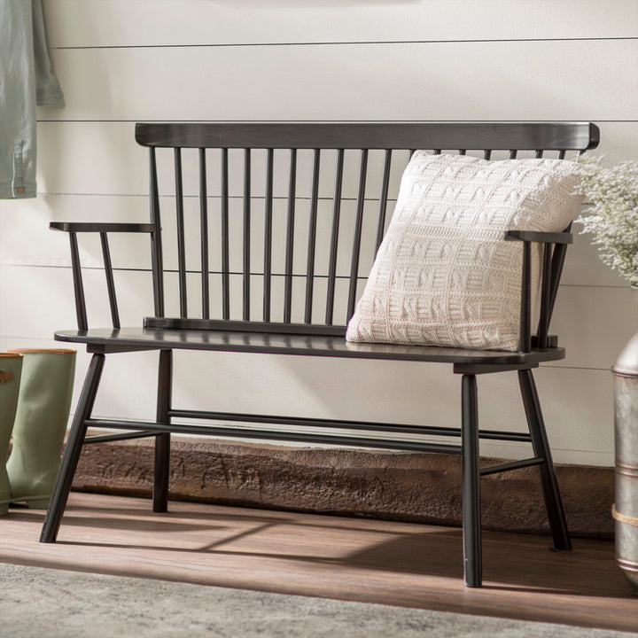 Karlovy Wood Bench Dovecove Color: Black