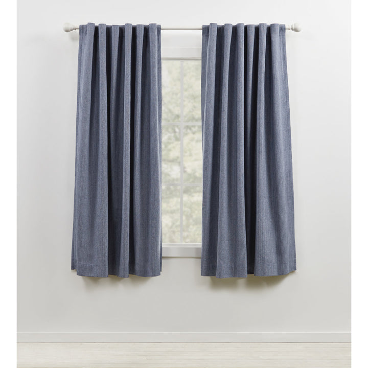 Lauren Ralph Lauren Sallie Blackout Heavy Cotton/Linen Blend with Lining Back Tab/Rod Pocket Curtain Lauren Ralph Lauren Curtain Color: Blue Size per Panel: 54" x 63"