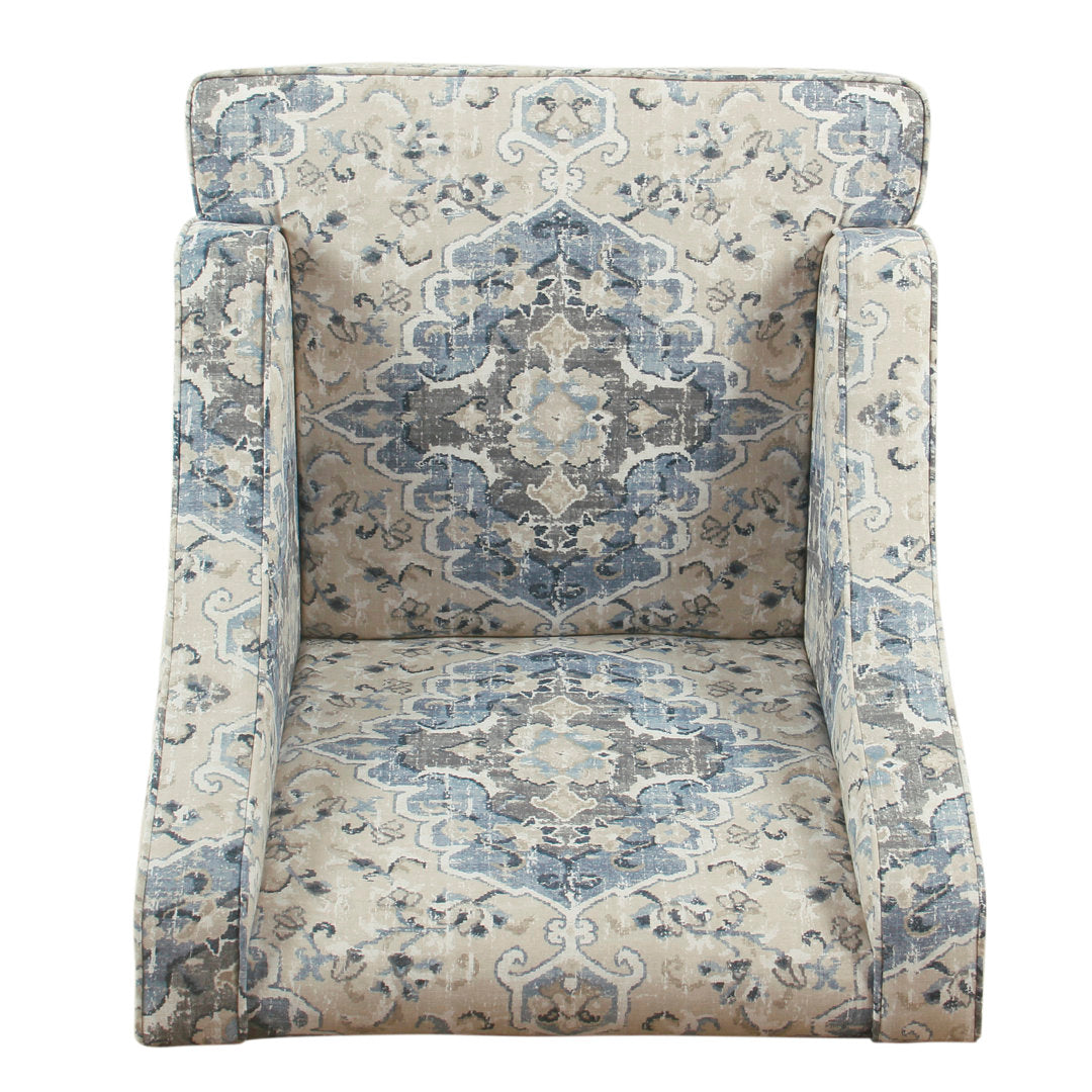 Adona Accent Chair Mistana™ Fabric: Blue/Cream 100% Cotton