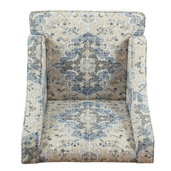 Adona Accent Chair Mistana™ Fabric: Blue/Cream 100% Cotton
