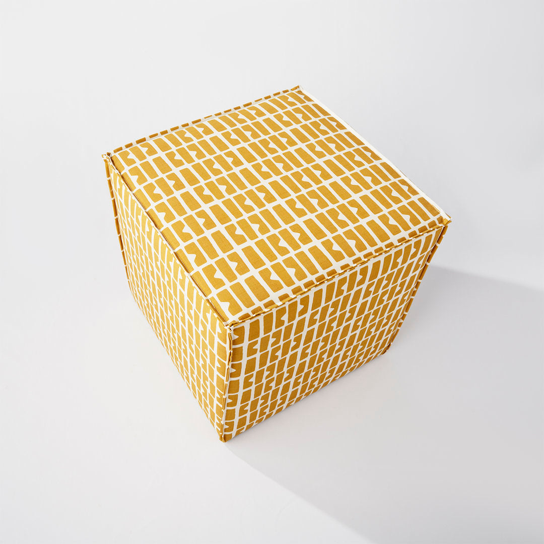 Beyla 19" Wide Square Geometric Cube Ottoman Birch Lane™
