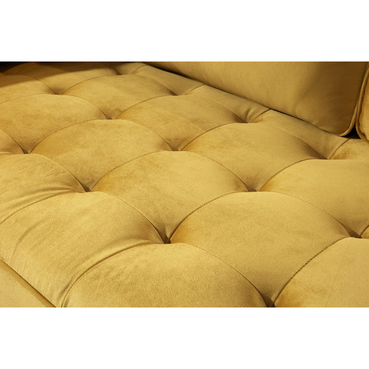 Ashfaq 57.8" Velvet Square Arm Loveseat Wade Logan® Fabric: Golden Yellow (Green Yellow)