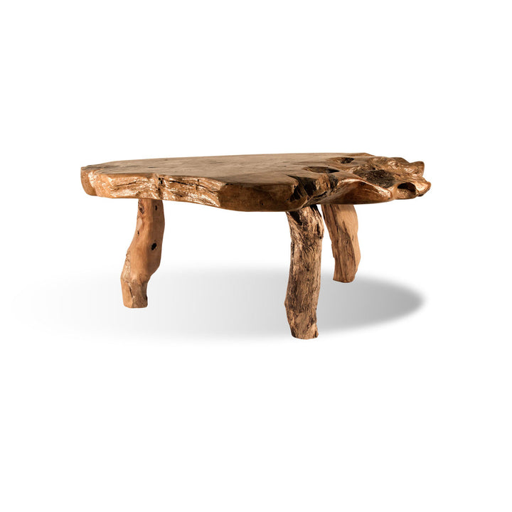 Reclaimed Teak Coffee Table, Live Edge Ibolili