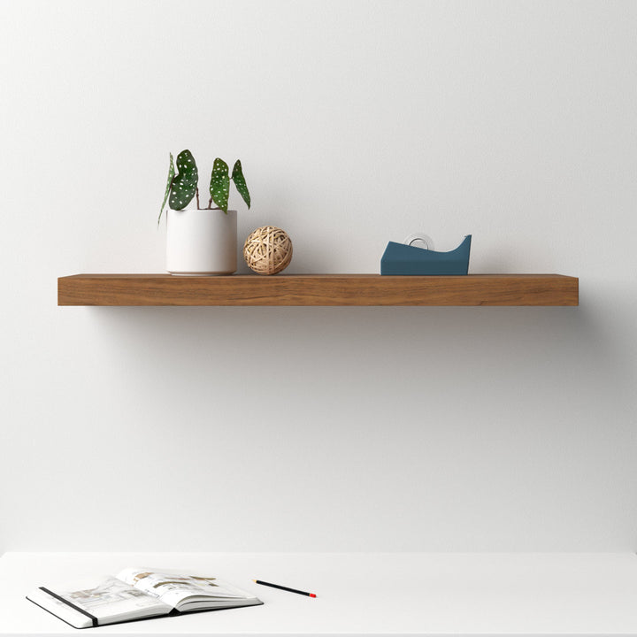 Sherice Floating Shelf AllModern Size: 1.97" H x 36.23" W x 10.24" D Finish: Walnut