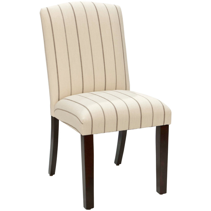 Estrela Upholstered Dining Chair Birch Lane™ Upholstery Color: Velvet Steel Gray, Leg Color: Black Wood