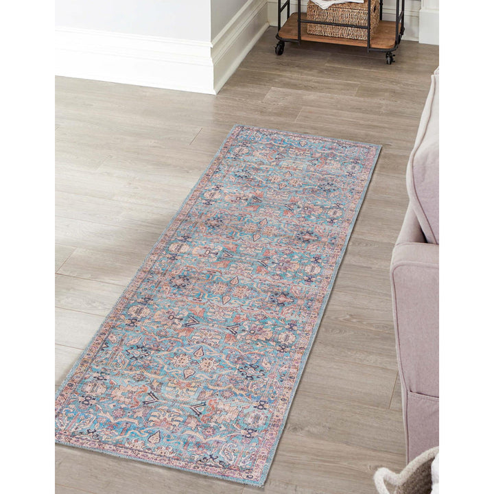 Enger Blue Area Rug Mistana™ Rug Size: Runner 2'7" x 12'