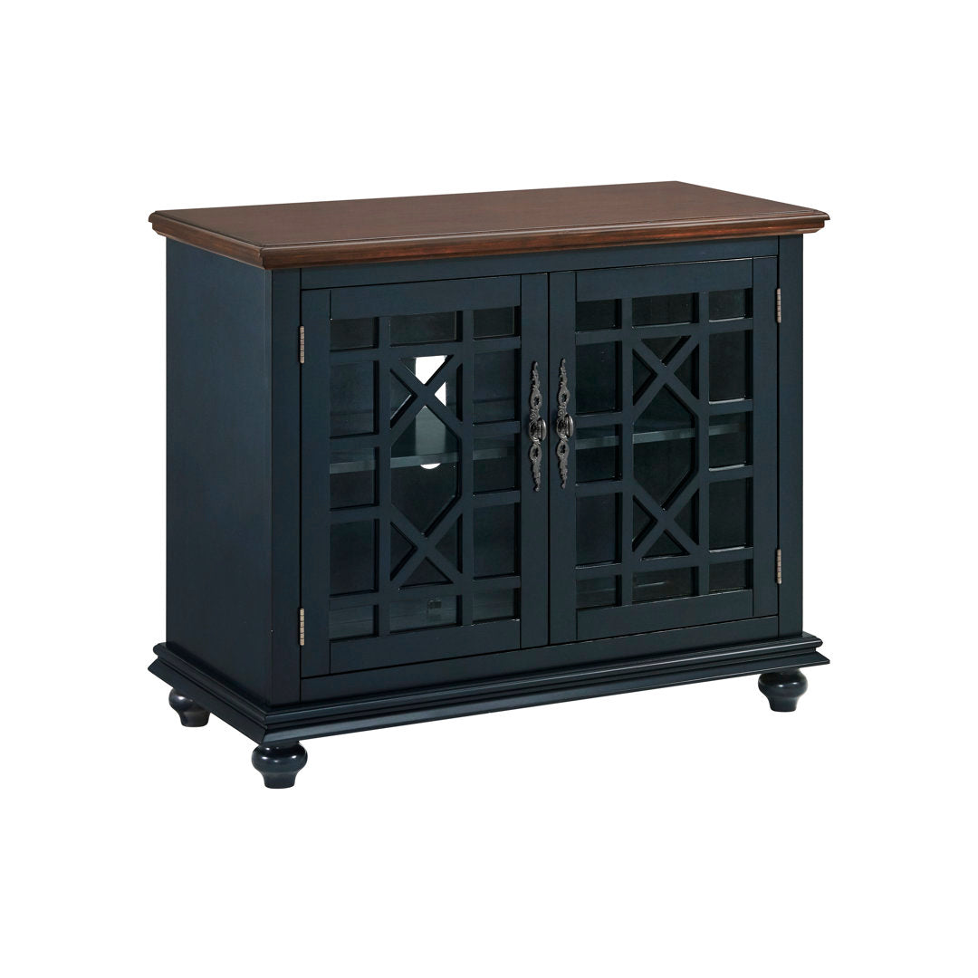Ahmara 2 - Door Accent Cabinet Three Posts™ Color: Coffee Walnut/Catalina Blue