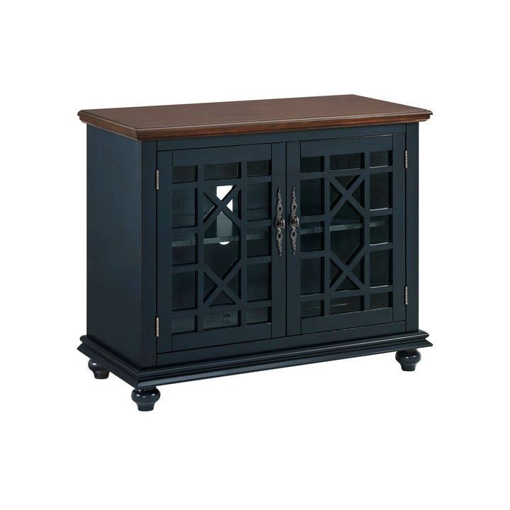 Ahmara 2 - Door Accent Cabinet Three Posts™ Color: Coffee Walnut/Catalina Blue