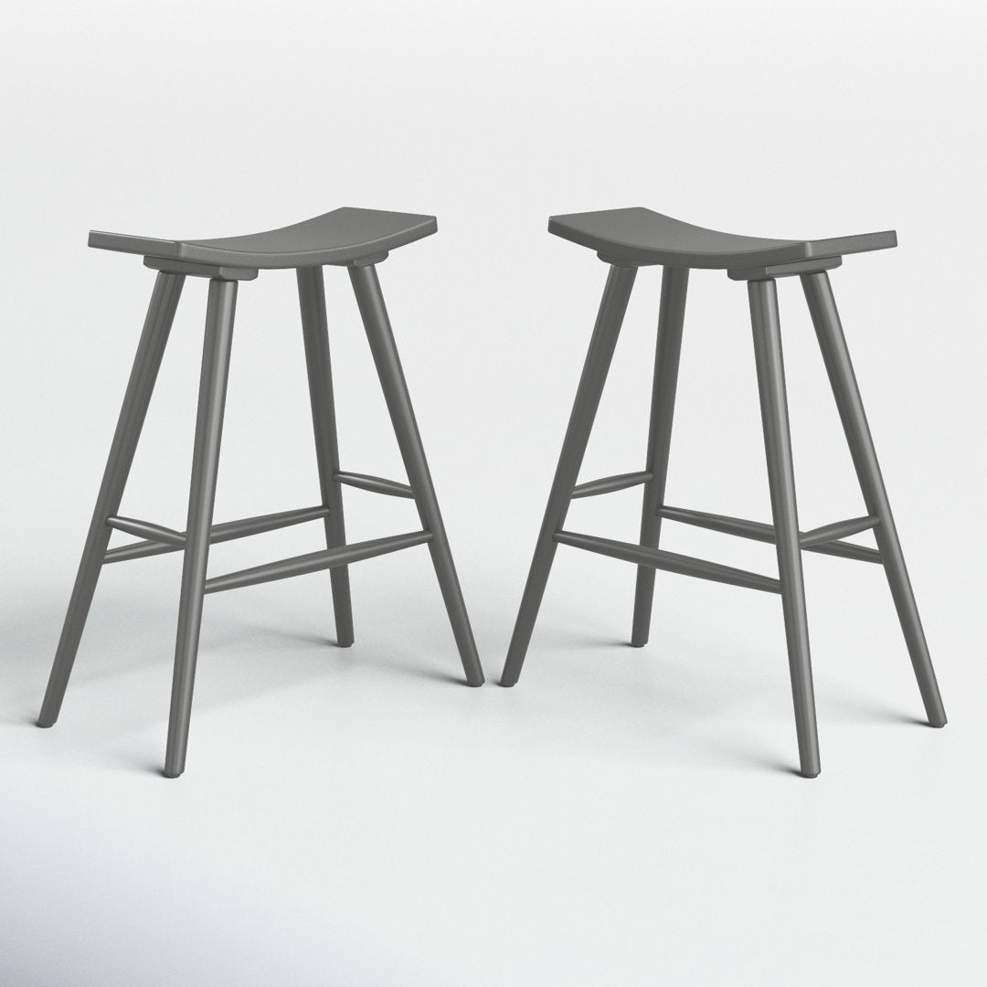 Ashray Solid Wood 24.25" Counter Stool (Set of 2) Wade Logan® Color: Gray