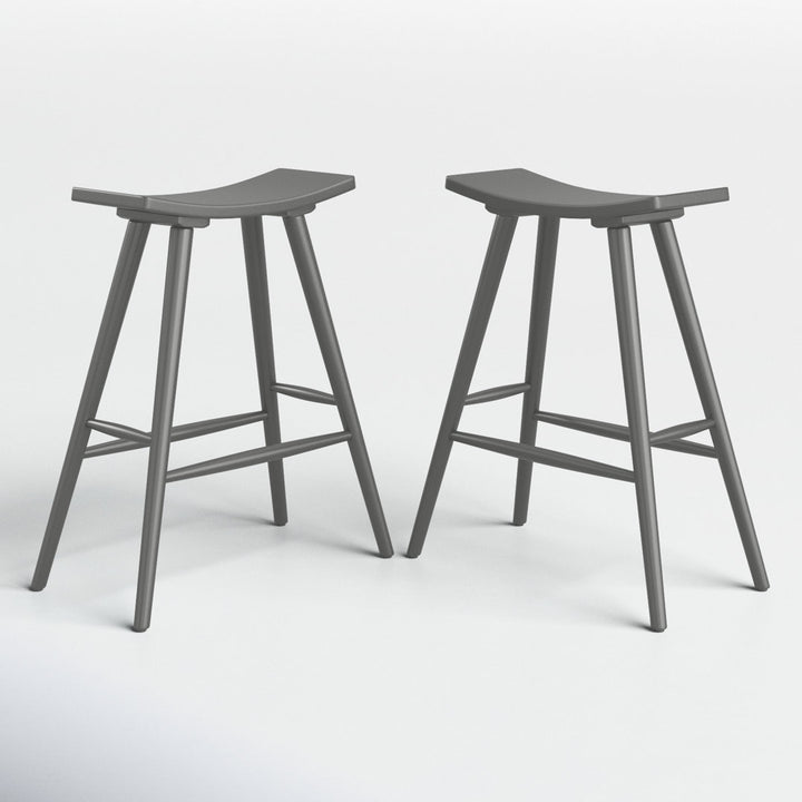 Ashray Solid Wood 24.25" Counter Stool (Set of 2) Wade Logan® Color: Gray