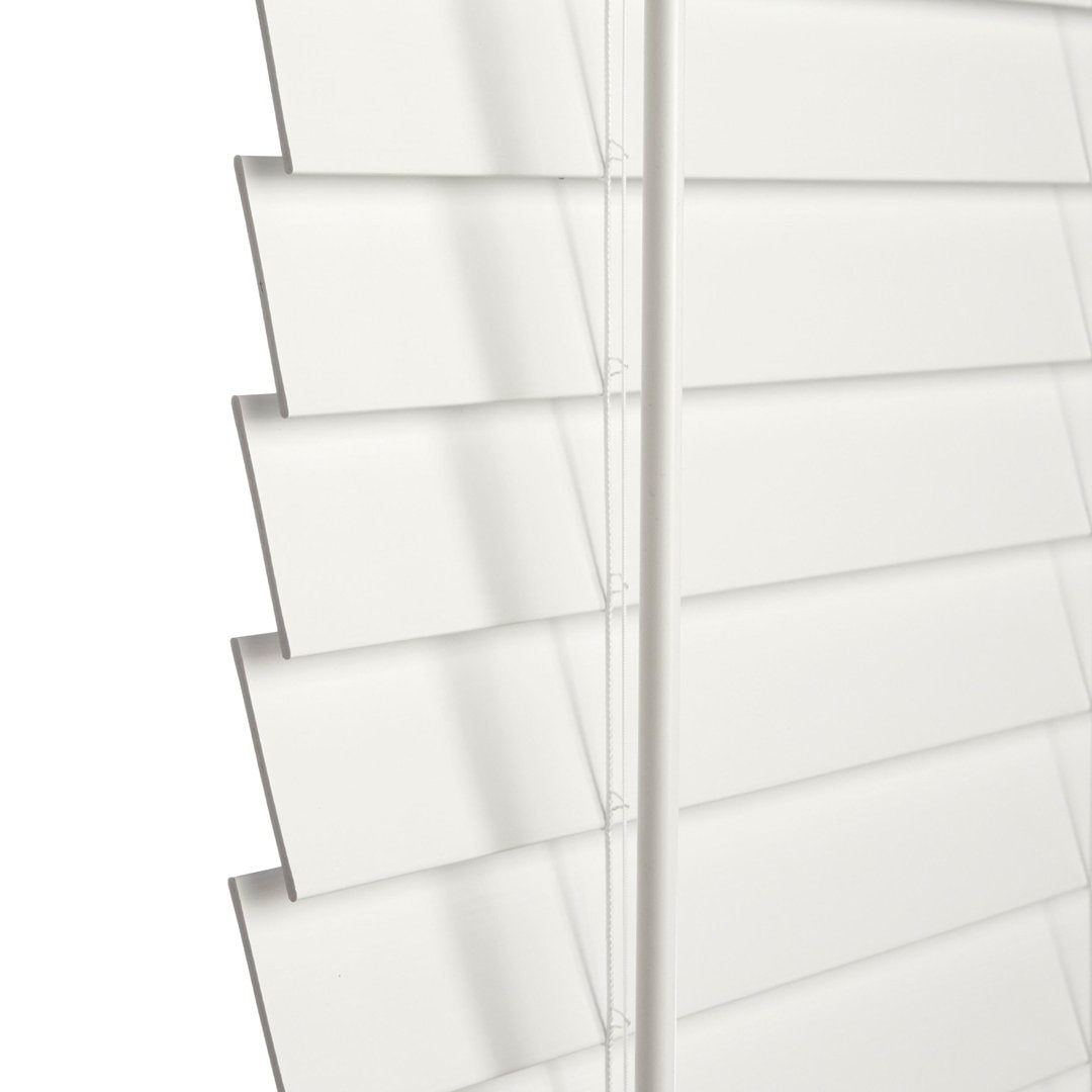 2.5 " Room Darkening Cordless Faux Wood Blind Symple Stuff Color/Finish: White Length: 72", Width: 51"