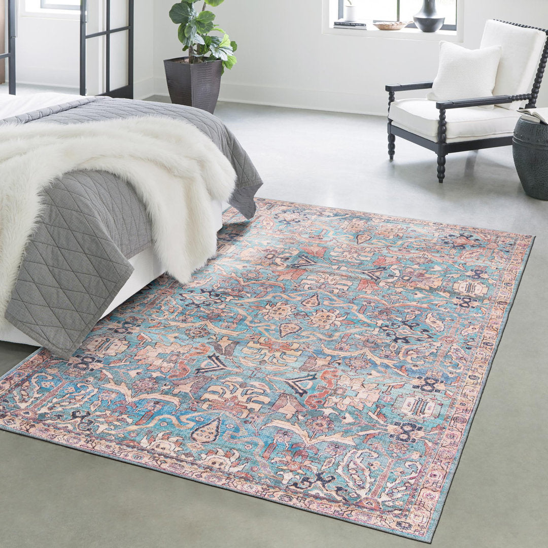 Enger Blue Area Rug Mistana™ Rug Size: Rectangle 3'11" x 6'