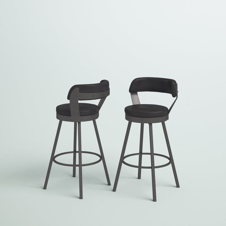 Berrin Bar & Counter Stool (Set of 2) Trent Austin Design® Upholstery: Black, Seat Height: Bar Stool (30.3" Seat Height)