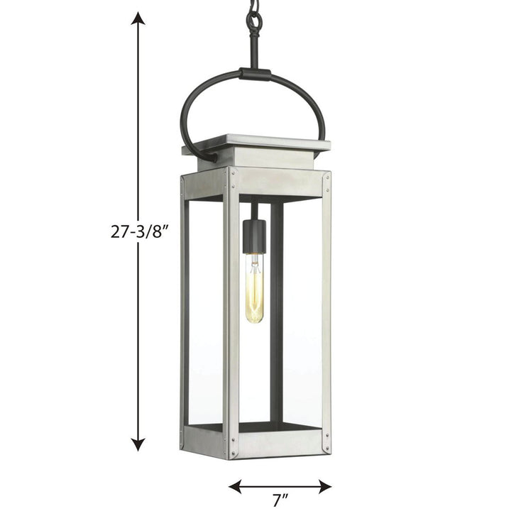 Ola Stainless Steel 1 -Bulb 27.38" H Outdoor Hanging Lantern Beachcrest Home™
