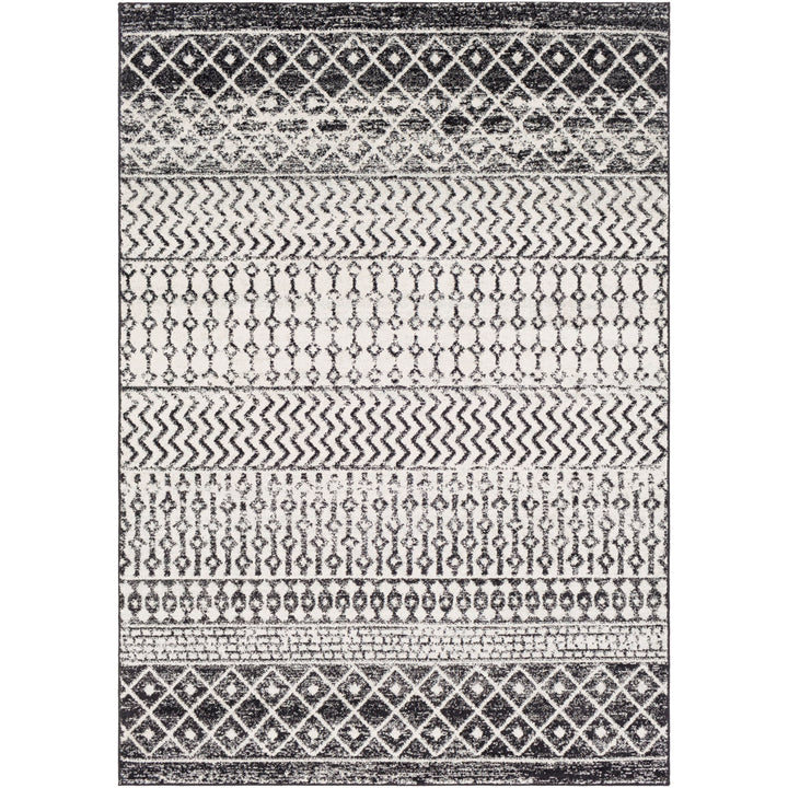 Lashavia Machine Woven Ivory/Dark Charcoal Area Rug Union Rustic Rug Size: Rectangle 6'7" x 9'