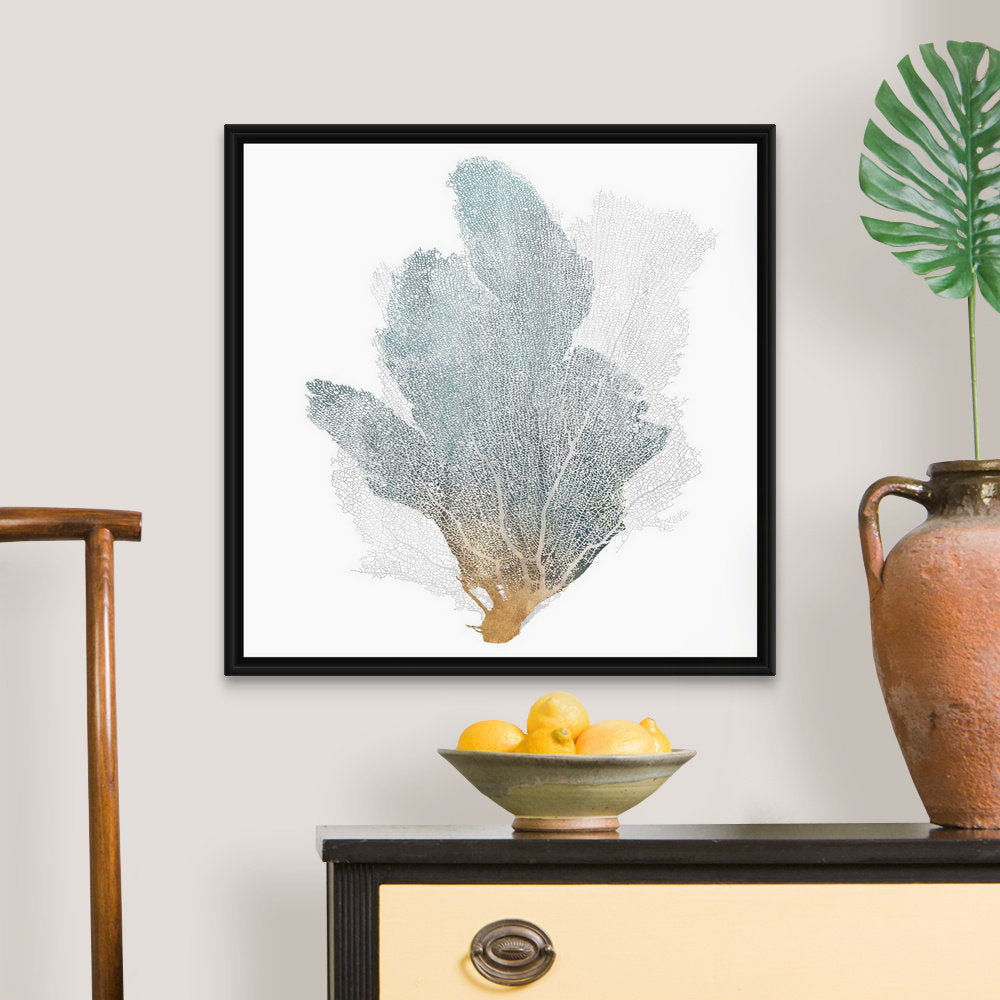 Delicate Coral II by Isabelle Z - Painting Print on Canvas Beachcrest Home™ Size: 26" H x 26" W x 1.75" D Format: Black Floater Framed Canvas