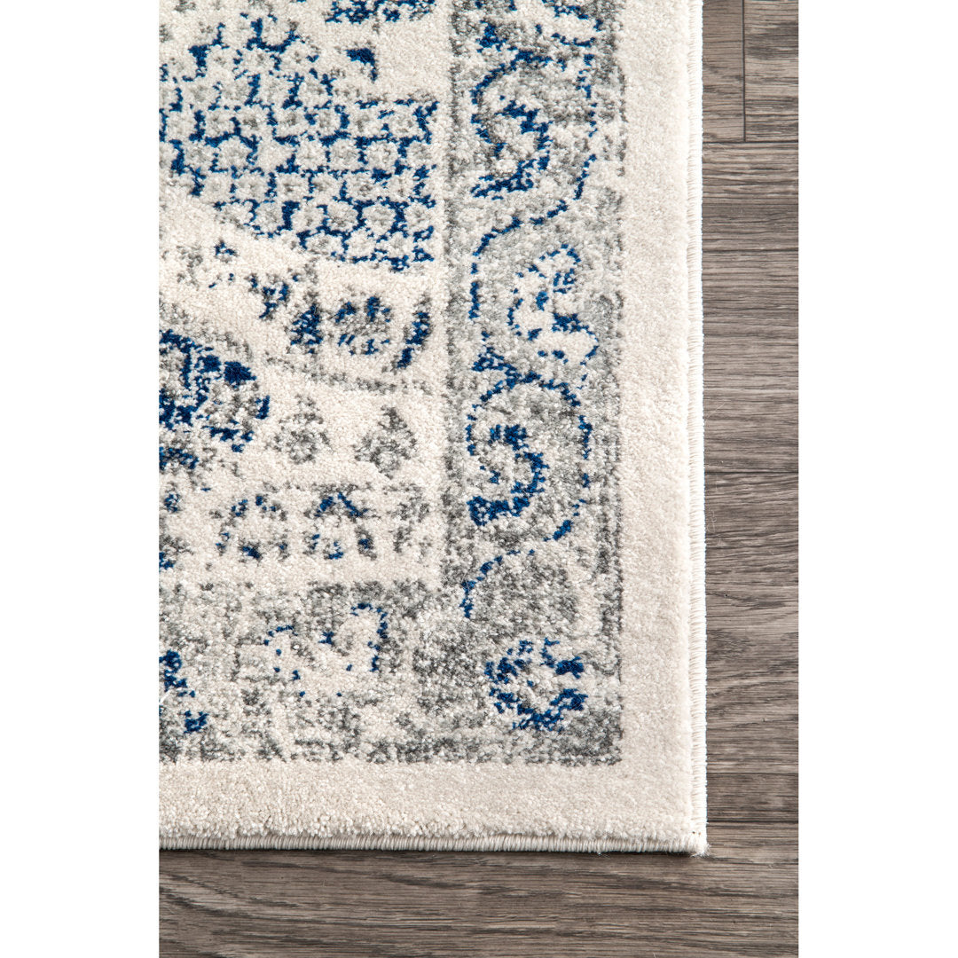 Kristine Power Loom Performance Oriental Blue Rug One Allium Way® Rug Size: Runner 2'6" x 10'