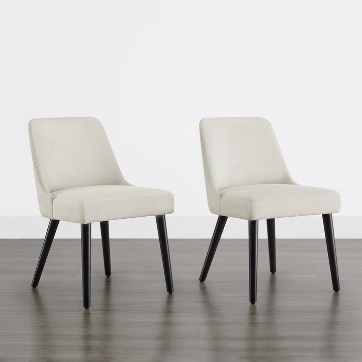 Brently Upholstered Dining Chair (Set of 2) Wade Logan® Upholstery Color: Cream