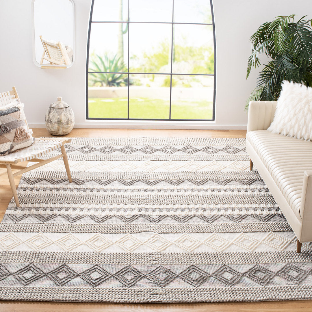Jacques Hand Woven 60% Wool And 40% Cotton Striped Rug Union Rustic Rug Size: Rectangle 10' x 14'