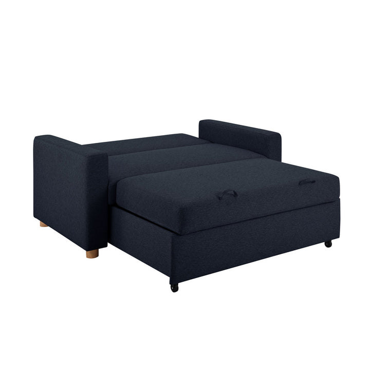 Serta Trinity Full Size Convertible Sleeper Sofa Serta Fabric: Navy Woven
