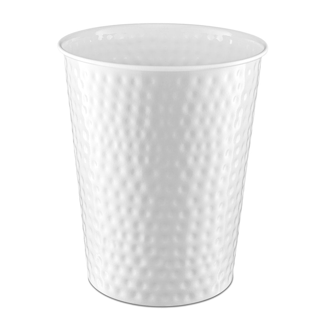 Hand Hammered Metal 1.7 Gallon Waste Basket Monarch Abode Color: Classic White