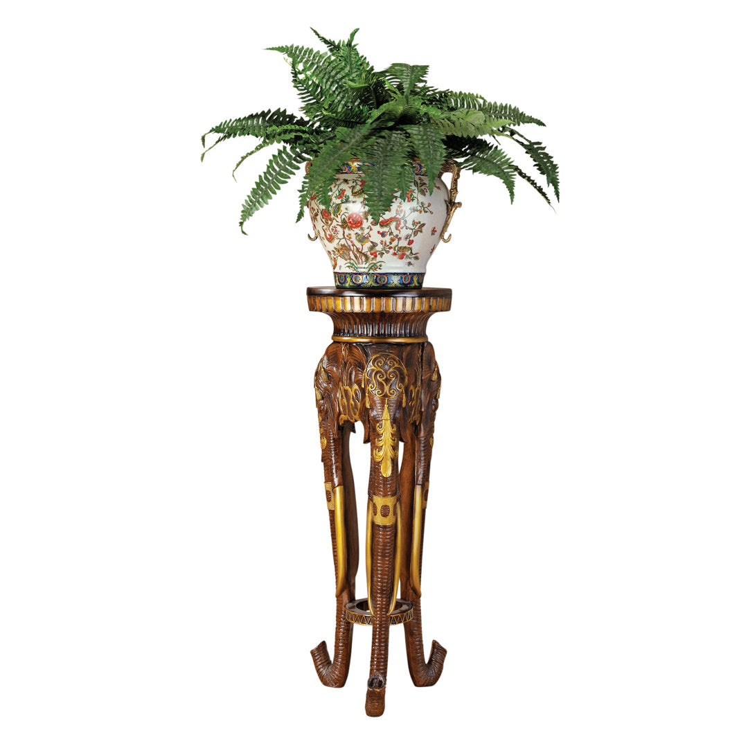 Majestic Elephant Pedestal Plant Stand Design Toscano