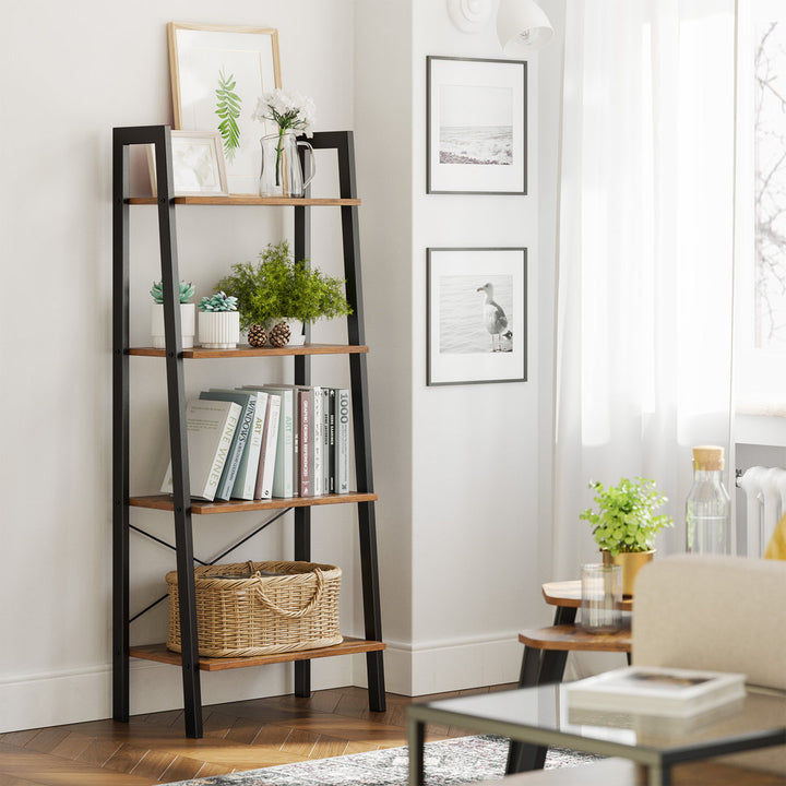 Parikh 54" H x 22.1" W Steel Etagere Bookcase Williston Forge Color: Black/Rustic Brown