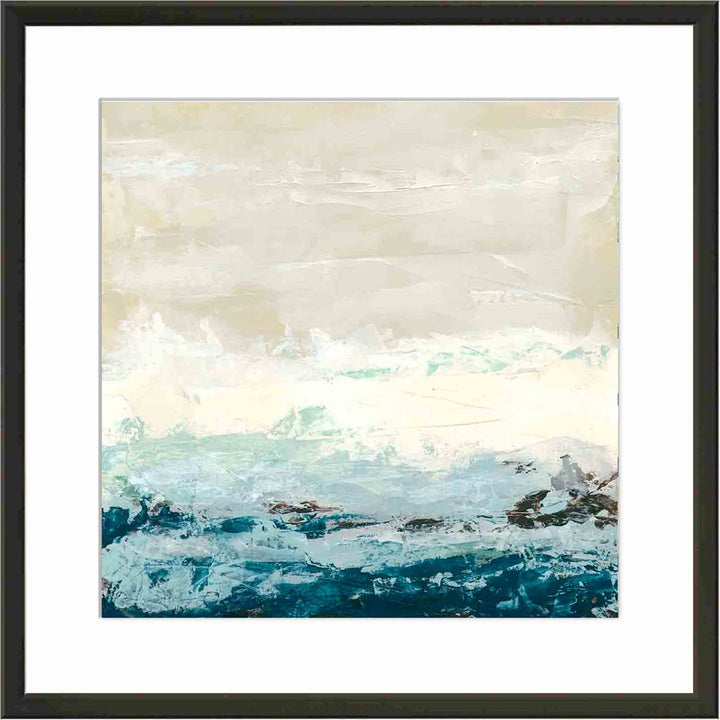 Coastal Currents I by June Erica Vess - Picture Frame Painting Wade Logan® Frame Color: Natural Size: 24"H x 36"W