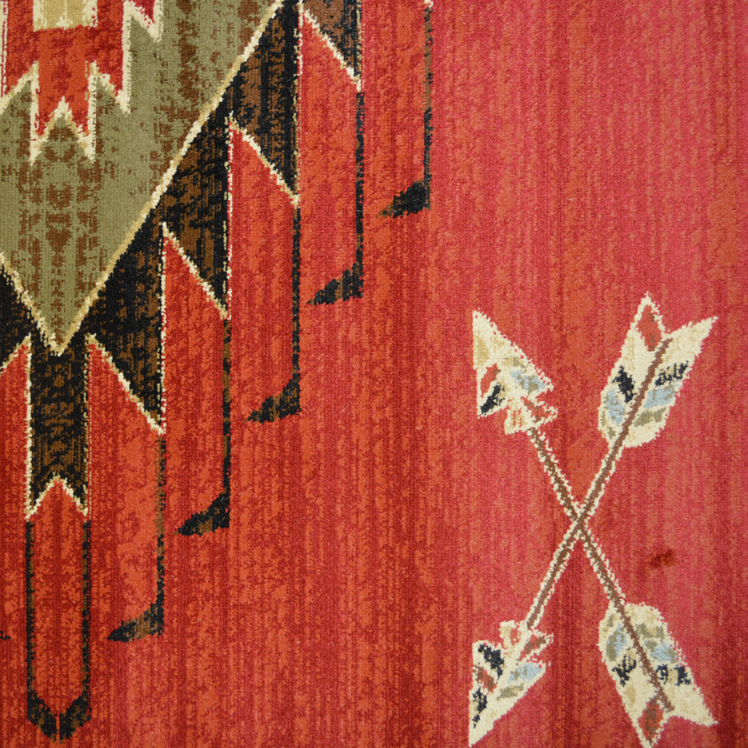 Perrault Southwestern Red Area Rug Loon Peak® Rug Size: Rectangle 7'10" x 9'10"