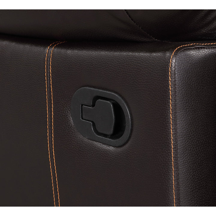 Trower 89" Faux Leather Pillow Top Arm Reclining Sofa Red Barrel Studio® Upholstery: Brown Faux Leather