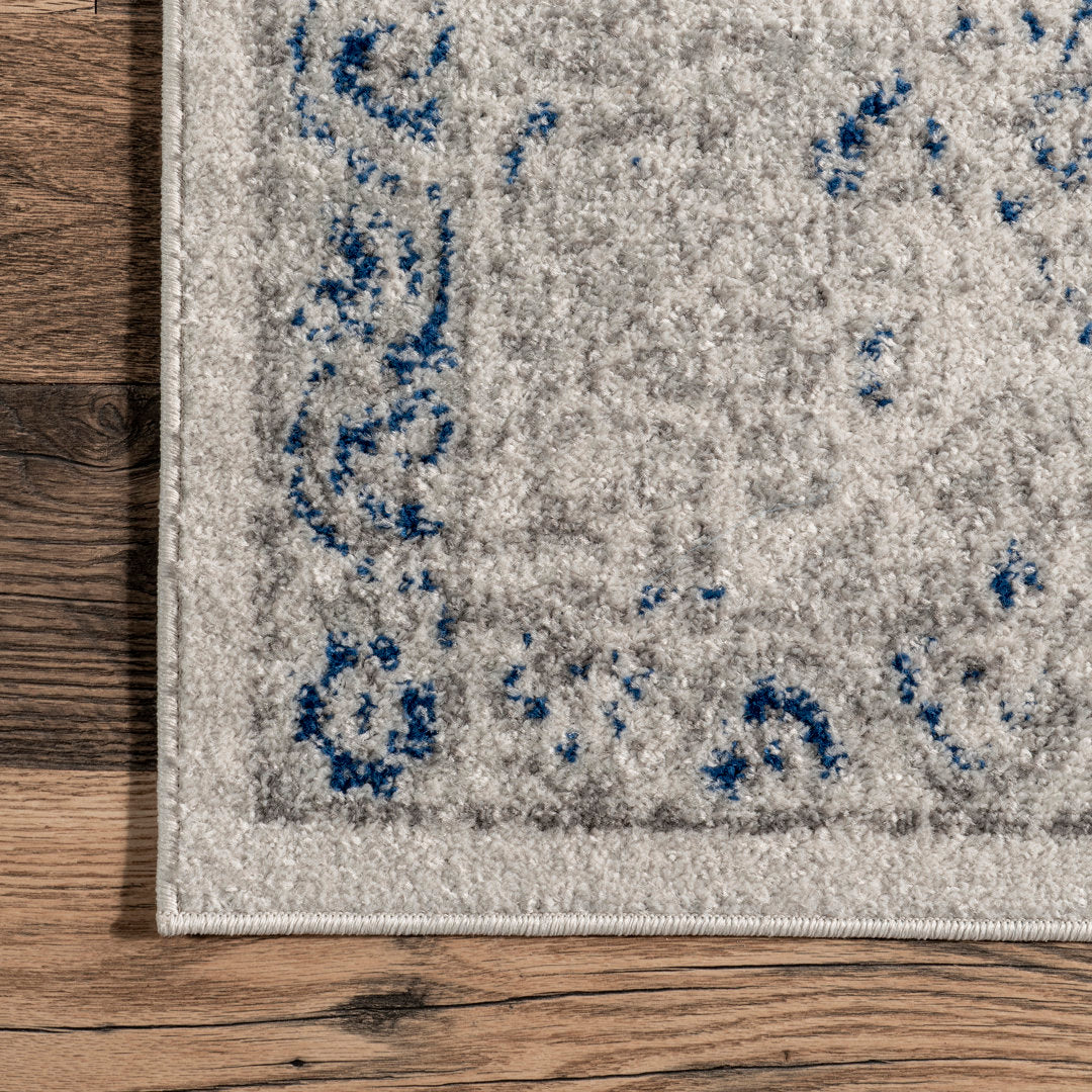 Kristine Power Loom Performance Oriental Blue Rug One Allium Way® Rug Size: Runner 2'6" x 10'