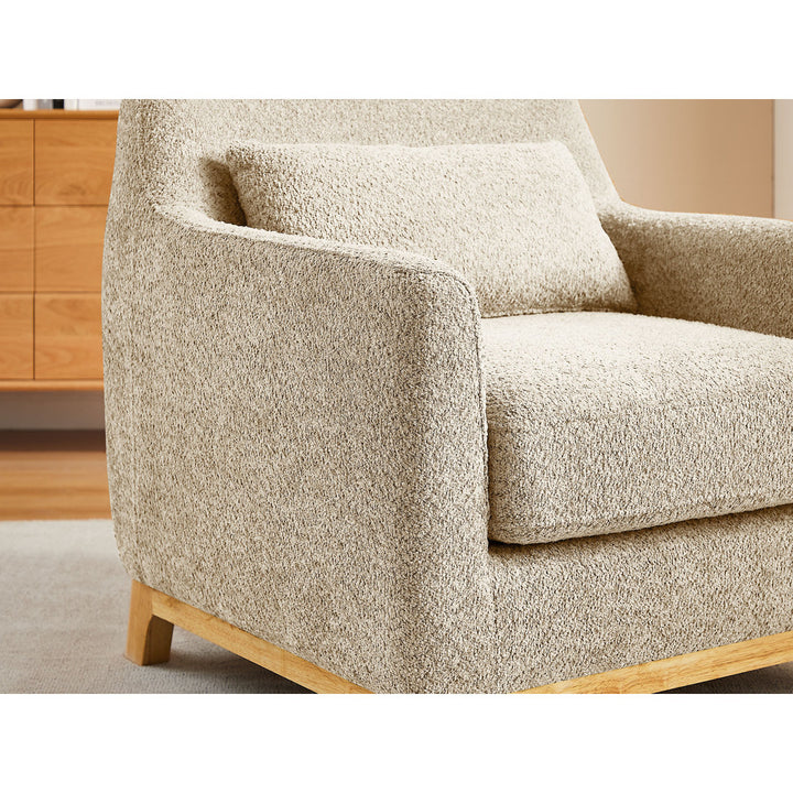 Jazmere 31.5" Armchair Mercer41 Leg Color: Natural Fabric: Camel Boucle