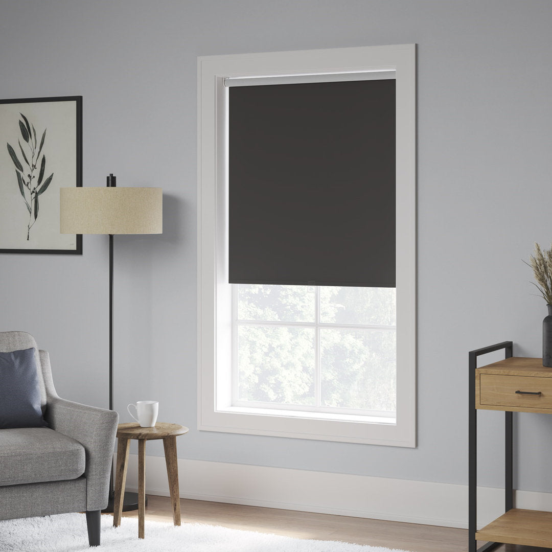 Blackout Cordless Roller Shade Symple Stuff Color: Black Blind Size: 24"W x 74"L