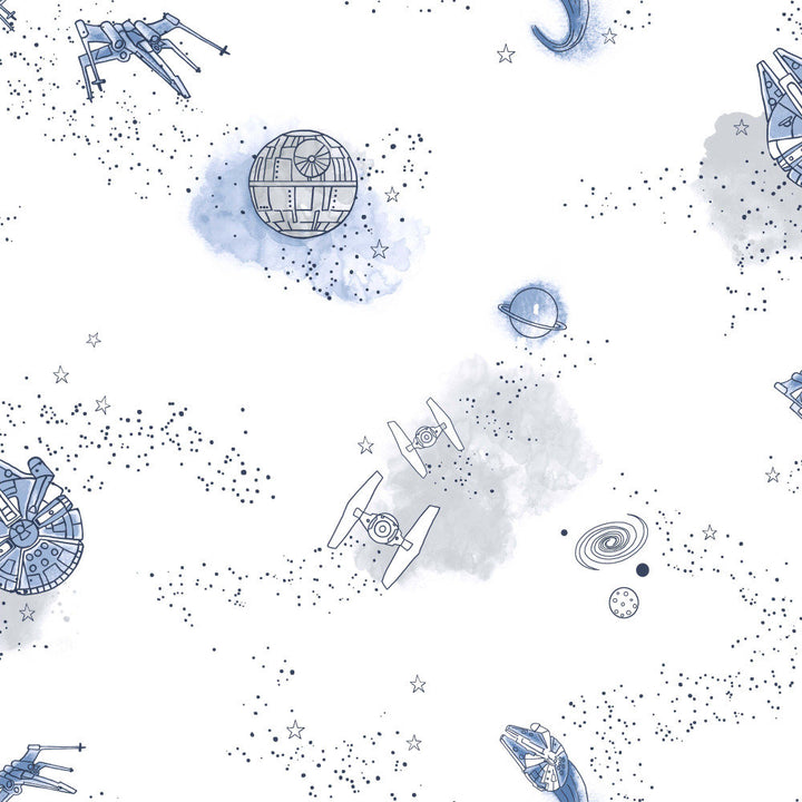 Star Wars: Good Night Galaxy 33' L x 20.5" W Wallpaper Roll York Wallcoverings Color: Blue