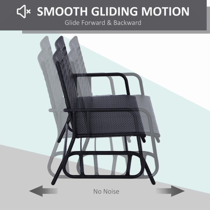 Shupe Steel Rattan Outdoor Patio Double Glider Bench Wrought Studio™