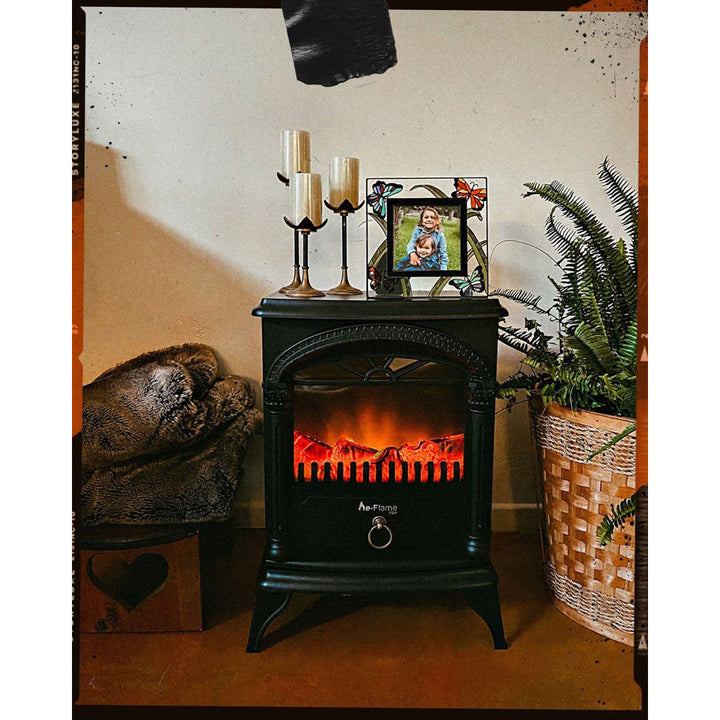 Hamilton Electric Stove e-Flame USA Finish: Matte Black