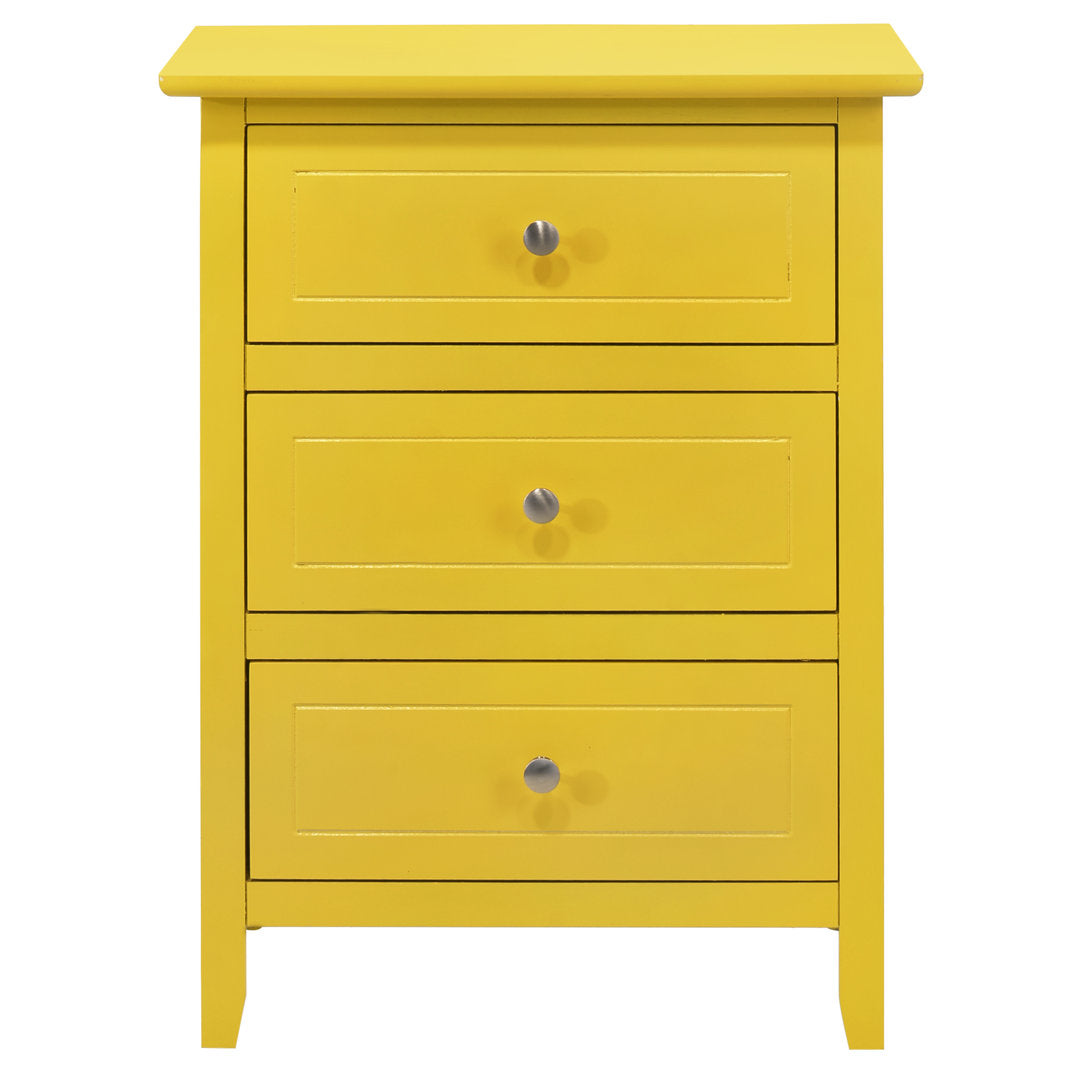 Emjay 3 - Drawer Nightstand Glory Furniture Color: Yellow