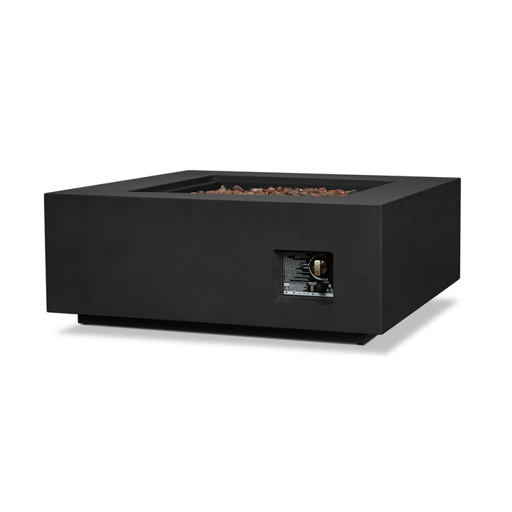 AEGEAN Propane / Natural Gas Outdoor Fire Pit Table Real Flame Size: 16" H x 36" W x 36" D Finish: Black