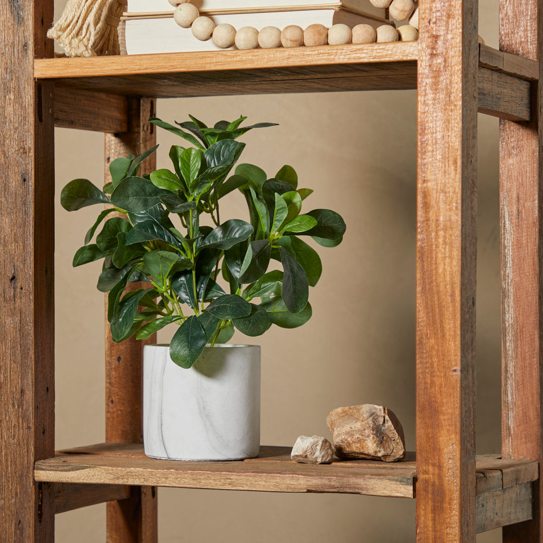 Faux Foliage Eucalyptus Indoor Outdoor Green Artificial Plant with Realistic Leaves and Marble Pot Novogratz