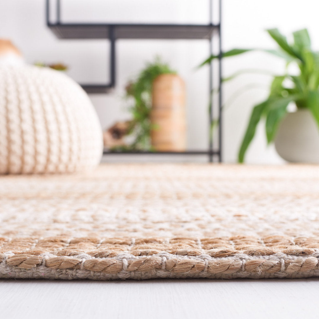 Sorrell Geometric Flatweave Ivory/Natural Area Rug Laurel Foundry Modern Farmhouse® Rug Size: Square 6'6"