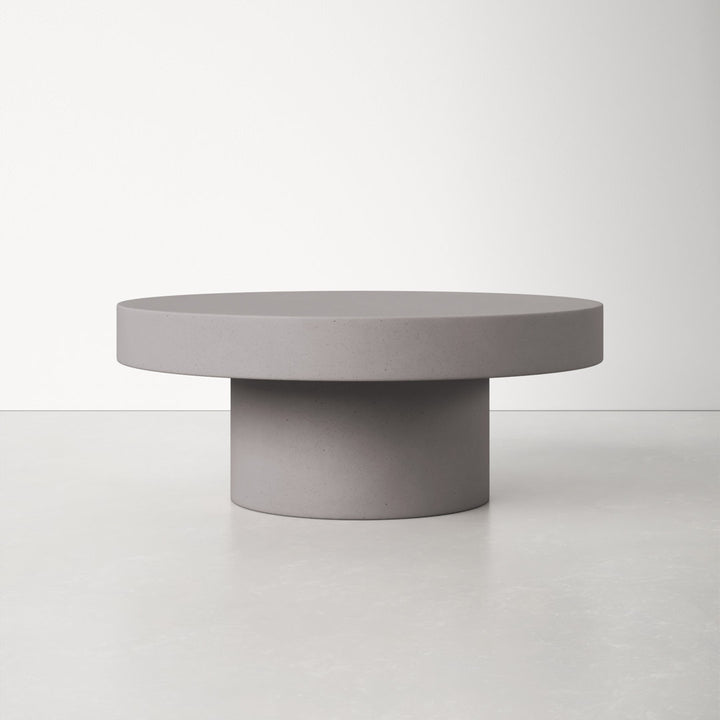 Kenton Pedestal Coffee Table AllModern Color: Gray