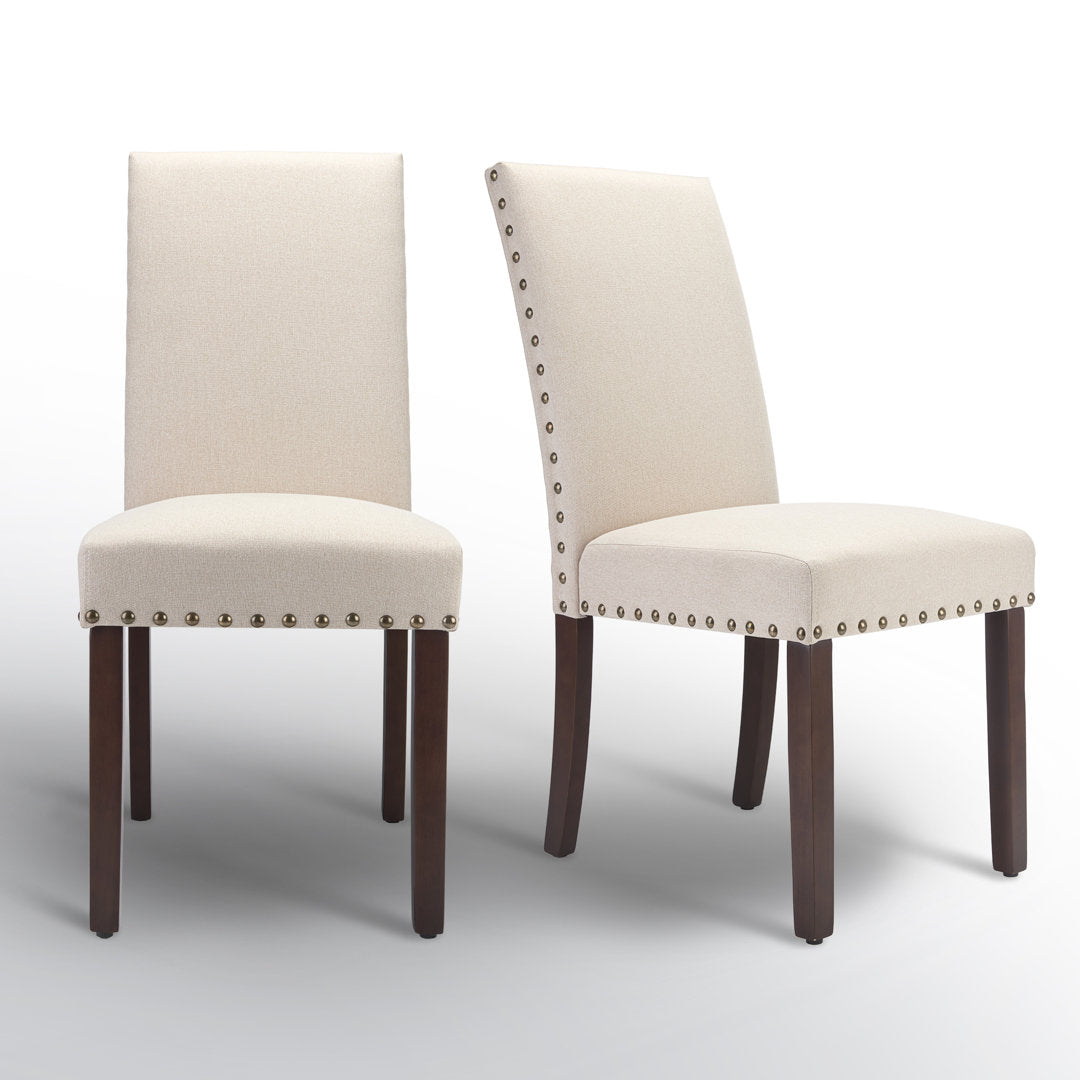 Bontrager Linen Dining Room Parsons Chair (Set of 2) Andover Mills™ Upholstery Color: Beige