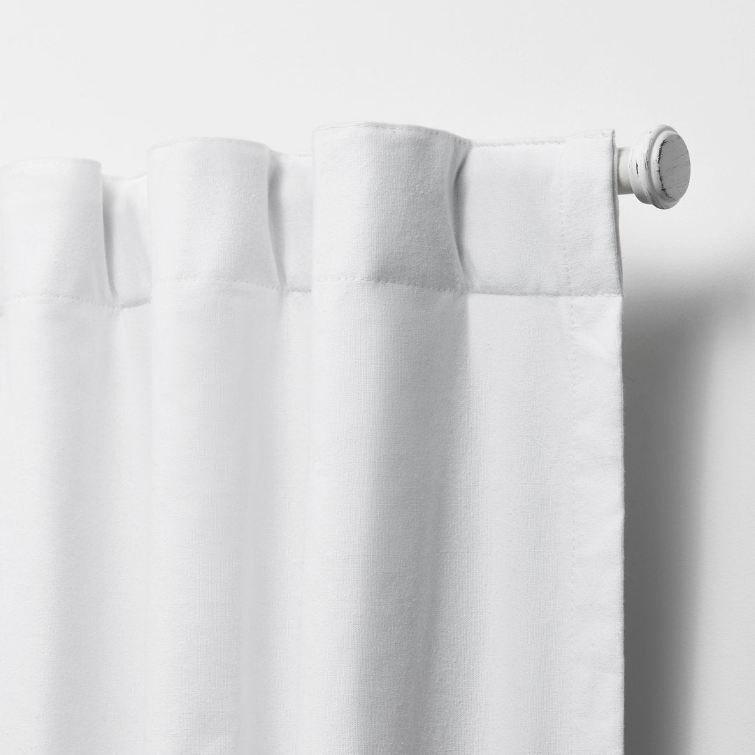 Lauren Ralph Lauren Waller 100% Cotton Blackout Curtain Lauren Ralph Lauren Curtain Color: Pure White Size per Panel: 52" x 108"