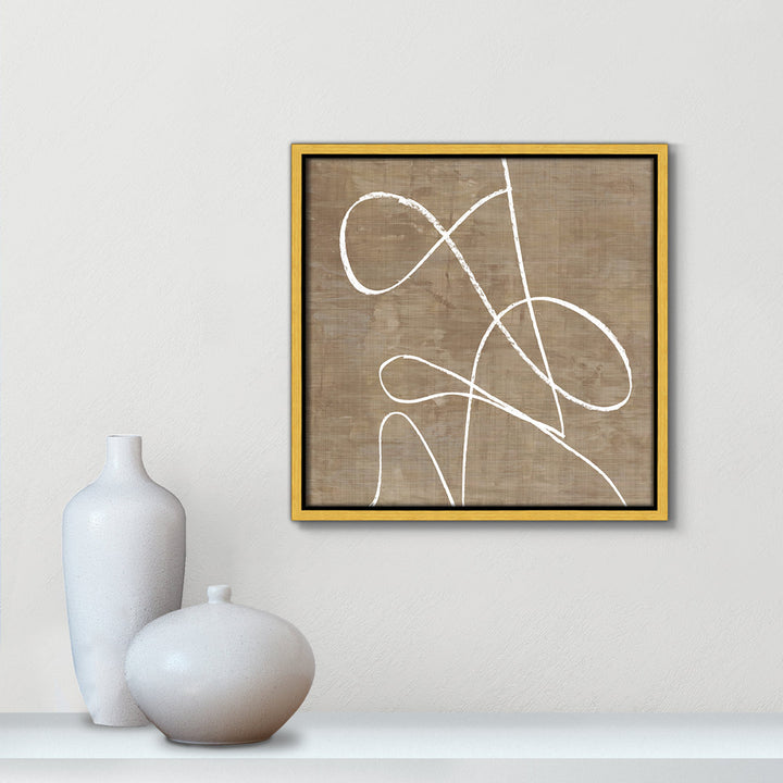 Swooping Lines - Floater Frame Painting on Canvas Joss & Main Size: 13.5" H x 13.5" W x 2" D Format: Gold