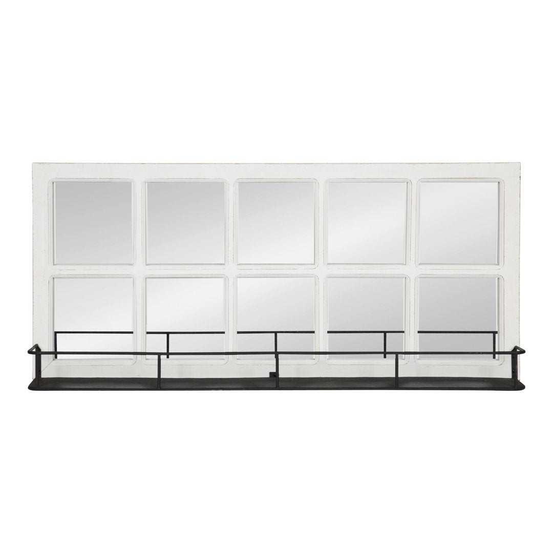 Prout Farmhouse Beveled With Shelves Accent Mirror Gracie Oaks Finish: White